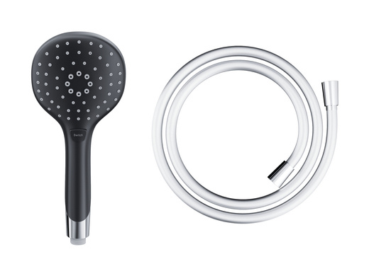 Słuchawka prysznicowa Corsan CMP002BL czarna z wężem prysznicowym CMW250 PCV