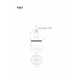 Głowica 2-funkcyjna + STOP 61 mm P267 | Corsan