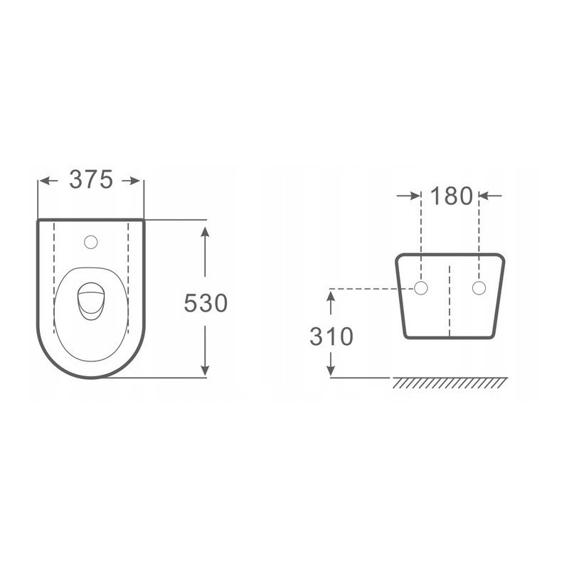 Podwieszany bidet Corsan INTERO BS01 | Owalny, Anti Wipe