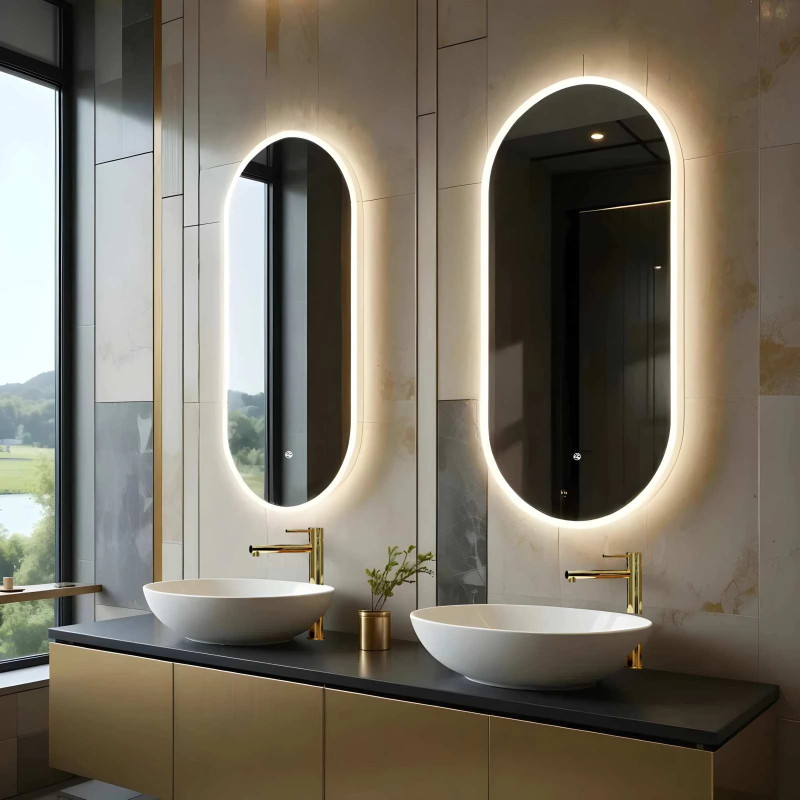 OVO Lustro ze zmienną barwą LED 50x100 cm - Corsan.pl