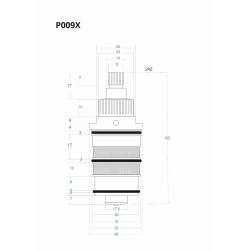 Głowiczka termostatyczna P009X 93 mm – wieloklin śr. 9 (24 zęby)