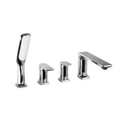 Bateria wannowa 4-otworowa TRINO CMB7142 czarna/chrom