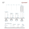 Bateria wannowa 4-otworowa TRINO CMB7142 czarna/chrom