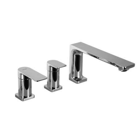 Bateria wannowa 4-otworowa TRINO CMB7142 czarna/chrom