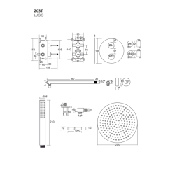 Zestaw prysznicowy podtynkowy Corsan LUGO Z03 – termostat lub mieszacz