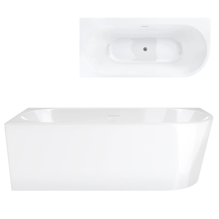 Wanna narożna INTERO V240 przelew szczelinowy, 150 -170 cm