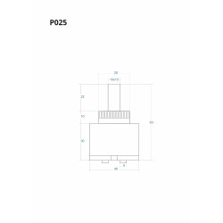 Głowiczka mieszacza P025 63 mm – dźwignia 10x10 | Corsan