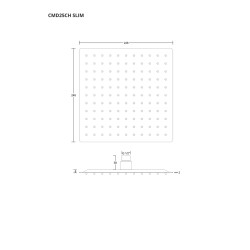 Sprchová hlavice CMD25 SLIM, čtvercová 25 cm