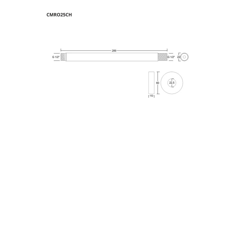 Stropní rameno pro sprchu CMRO25CH, 25 cm