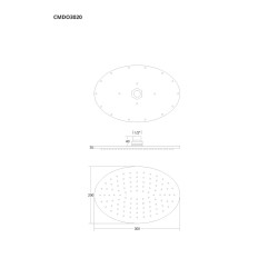 Sprchová hlavice CMDO3020CH, oválná 30 cm
