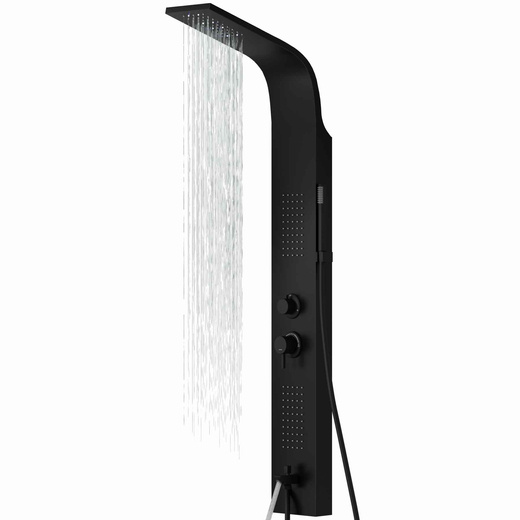 Corsan Sprchový panel ALTO Mixer Black LED Rainshower Spout