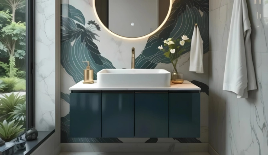 umywalka nablatowa w pięknie zaaranżowanej łazience