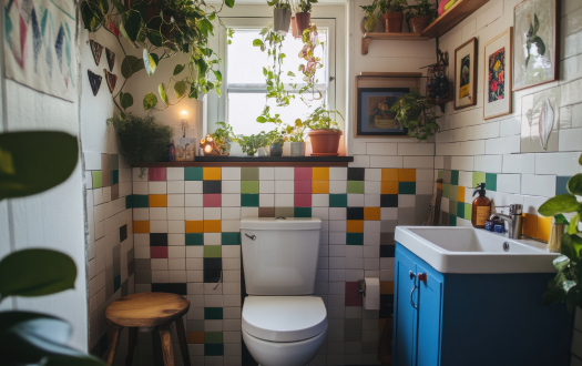 Kolor w łazience - trend dopamine decor