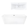 Freistehende Wandbadewanne ISEO E019 mit breitem Rand