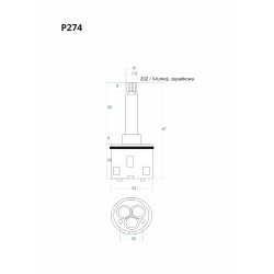 Dreifunktions‑Rastkartusche 67 mm P274