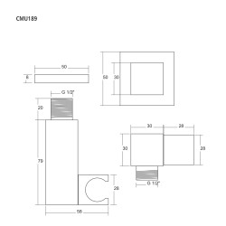 Handbrause‑Halter CMU189 mit Anschluss