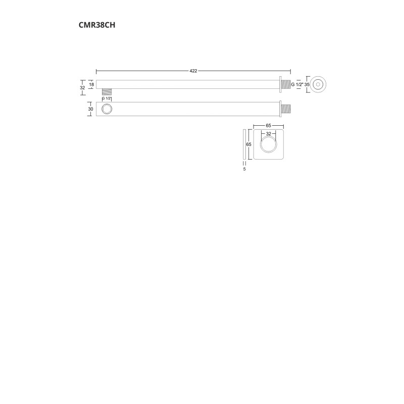 Wandarm für Duschkopf CMR38, 38 cm