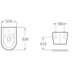 Wandhängendes Bidet INTERO BS01, Keramik