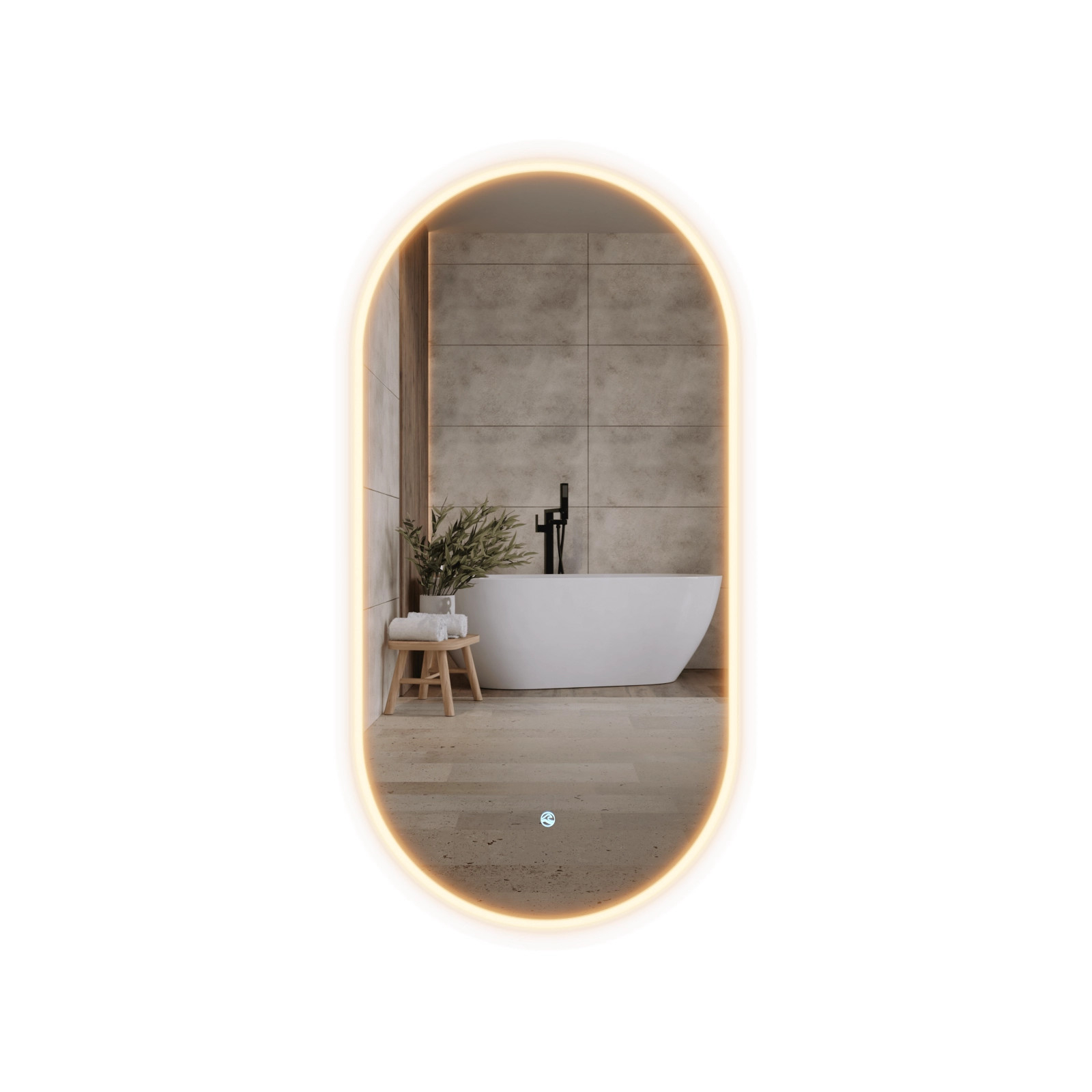 LED‑Spiegel OVO 50×100 cm, oval