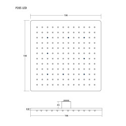 Duschkopf P285 LED, quadratisch