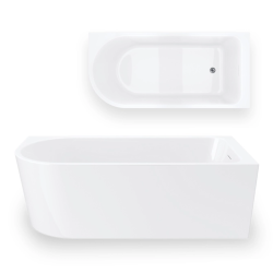 Eckbadewanne INVELIA V220 rechts zur Montage mit Duschwand