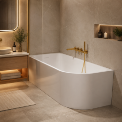Eckbadewanne INVELIA V220 links zur Montage mit Duschwand