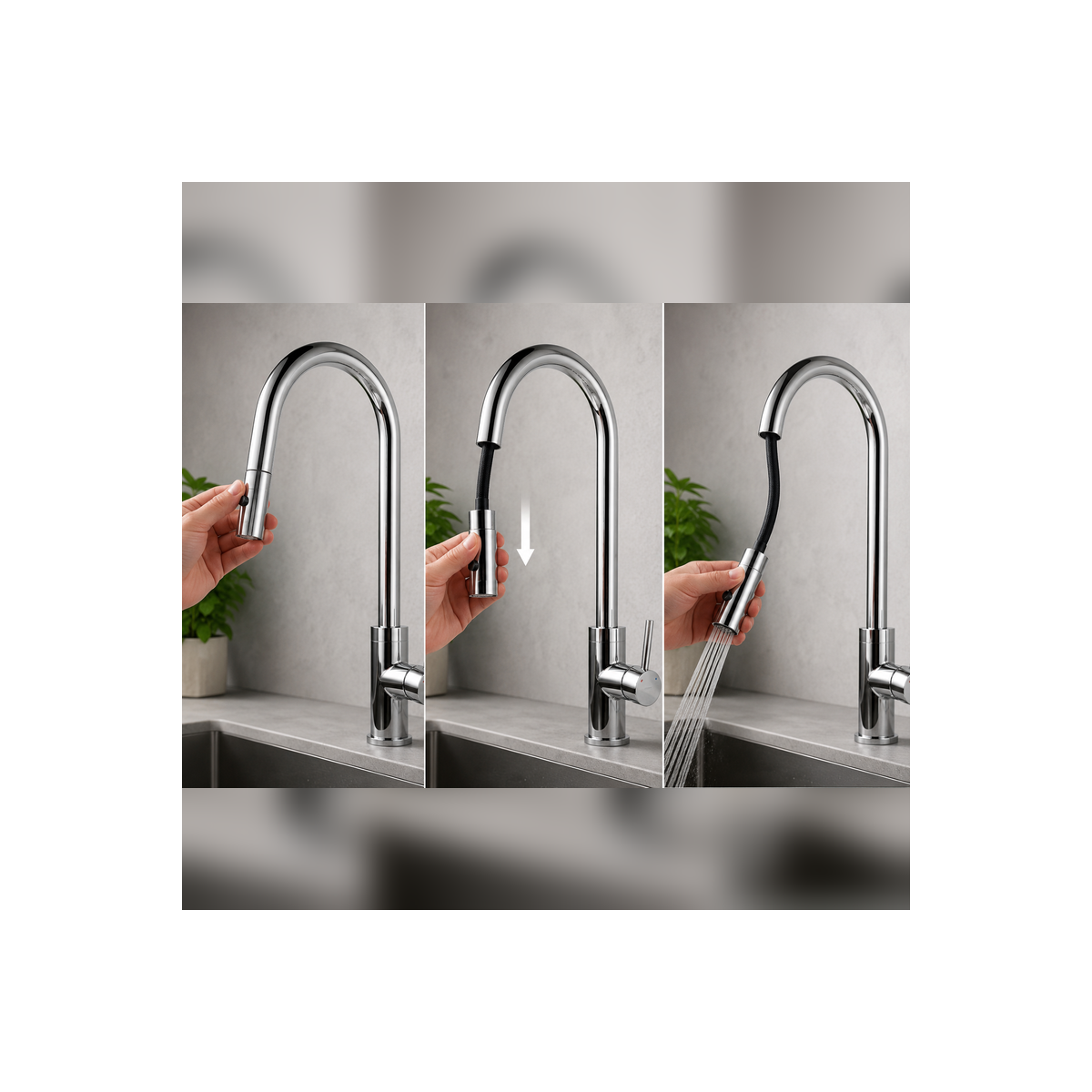 Küchenarmatur LUGO CMB7563 mit ausziehbarem Auslauf