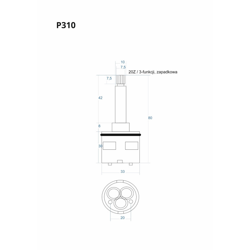 P310 3‑Function Ratchet Cartridge 80 mm