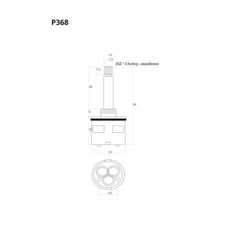P368 3‑Function Ratchet Cartridge 84 mm