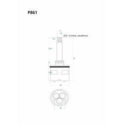 P861 3‑Function Ratchet Cartridge for Concealed Mixer 97 mm
