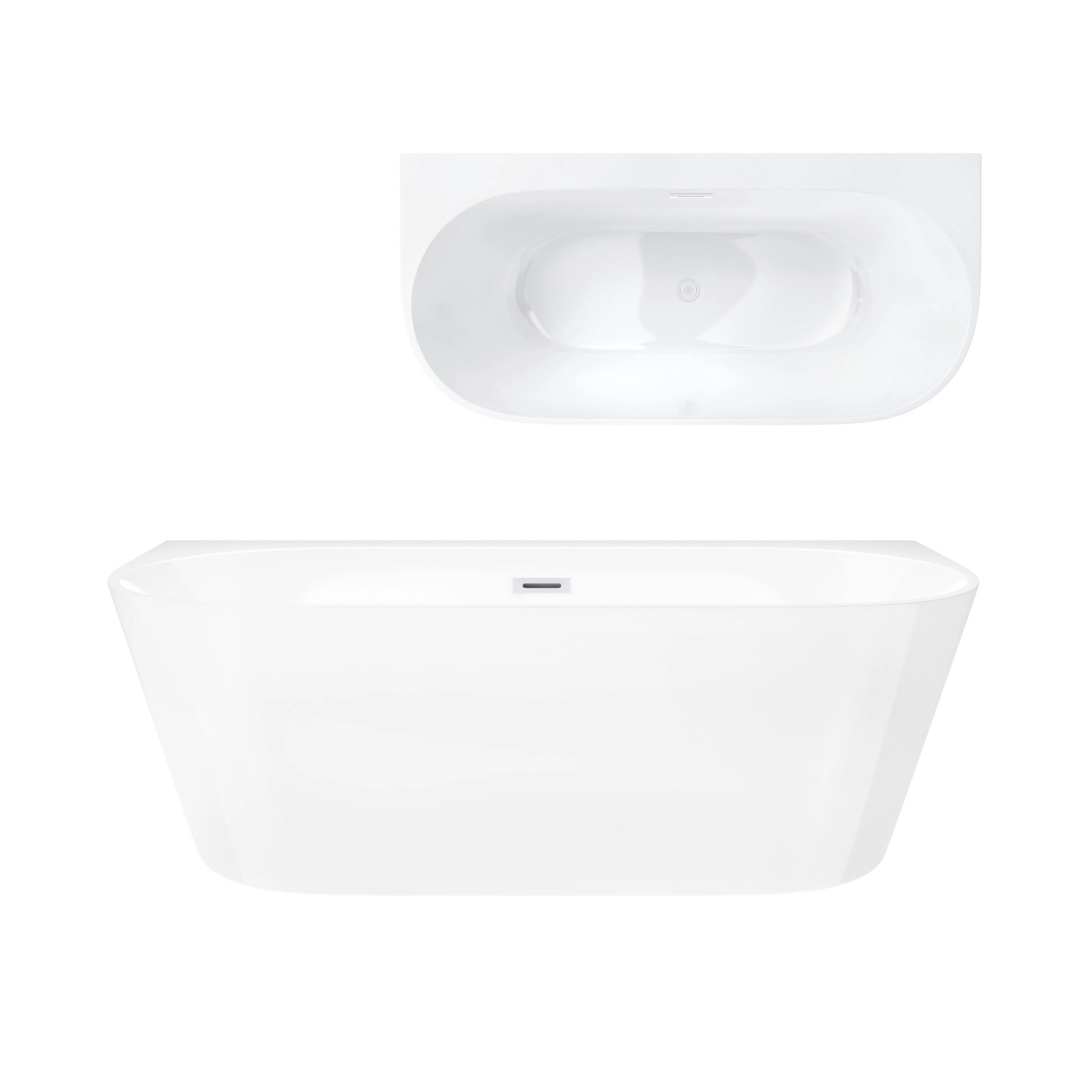 MONO E030 Back‑to‑Wall Bathtub with Wide Rim