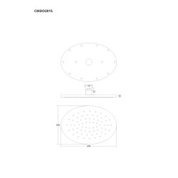 CMDO2015CH Oval Shower Head 20 cm