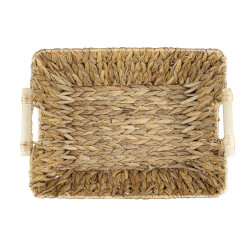 RUKO 412A Water Hyacinth Basket with Wooden Handle 44×34×15 – Koszoplotka
