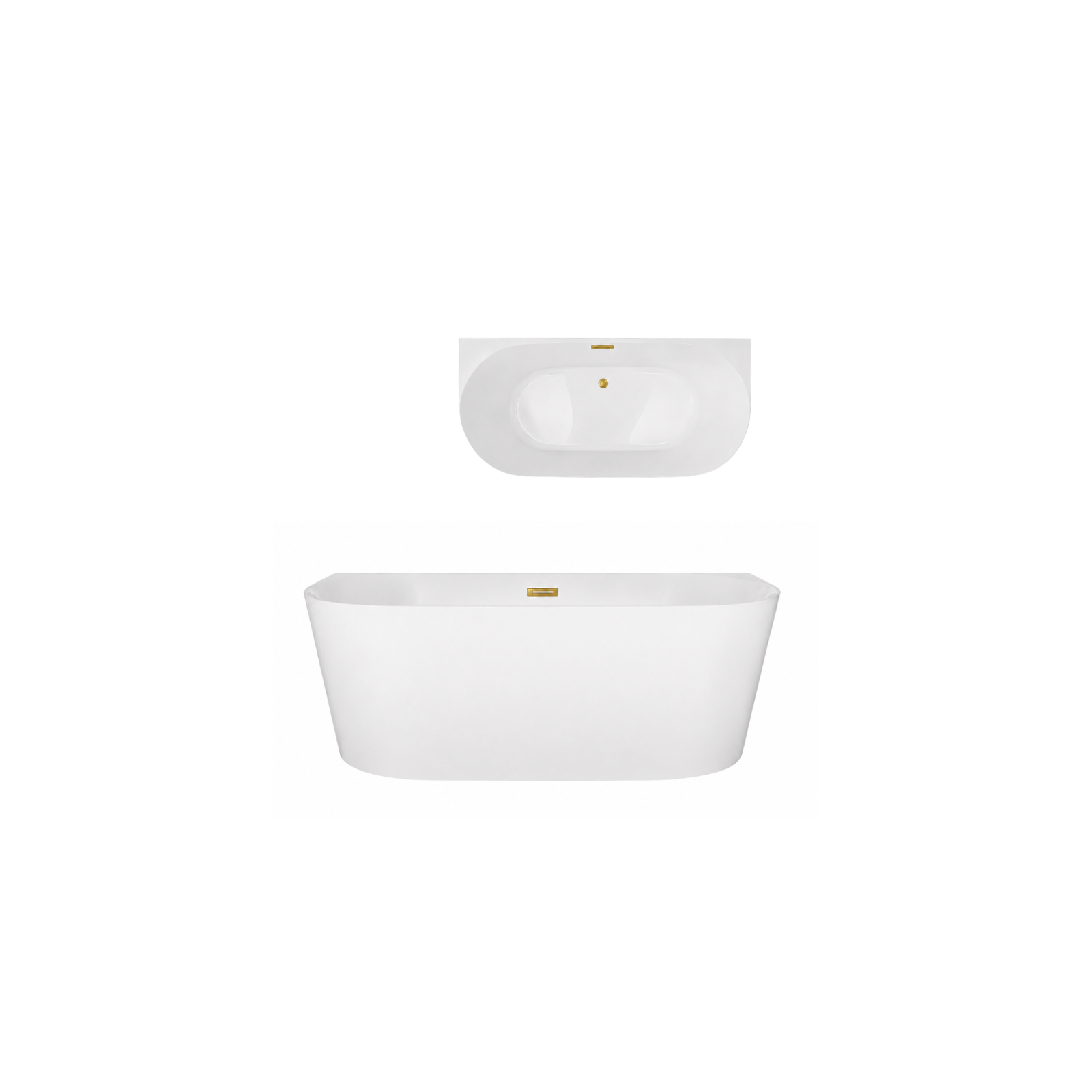 MONO E029 SLIM Back‑to‑Wall Bathtub