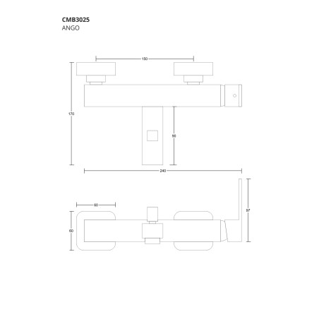ANGO CMZ077 Wall‑Mounted Bath Mixer Tap