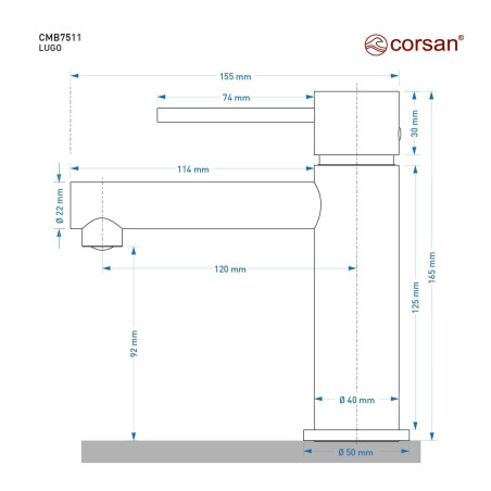 LUGO CMB7511 Basin Mixer Tap