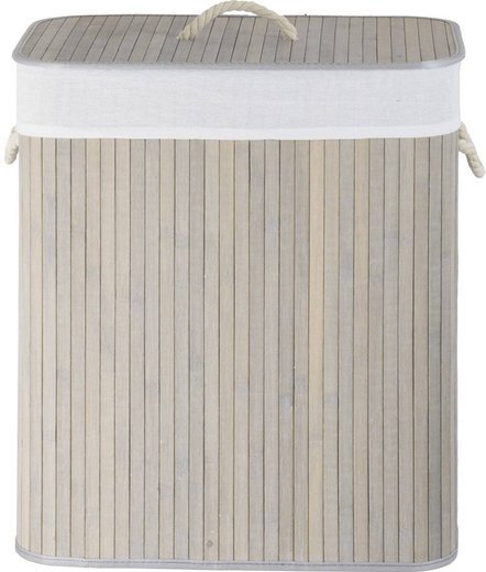 Bamboo basket 52x32x63h white lining