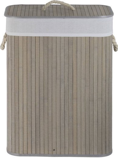 Bamboo basket Koszoplotka with lining for laundry Koszoplotka gray 45x28x61h