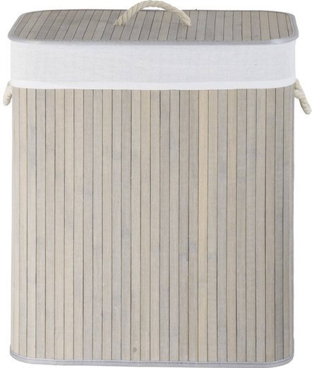 Bamboo basket Koszoplotka with lining for laundry Koszoplotka gray 52x32x63h