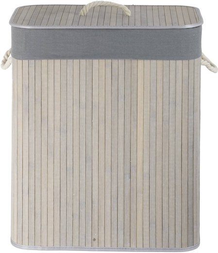 Bamboo basket Koszoplotka with lining for laundry Koszoplotka gray 52x32x63h