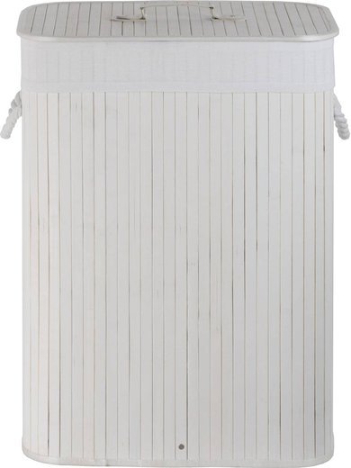 Bamboo basket Koszoplotka with lining for laundry Koszoplotka white 45x28x61h