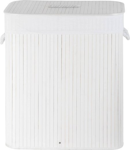 Bamboo basket Koszoplotka with lining for laundry Koszoplotka white 52x32x63h