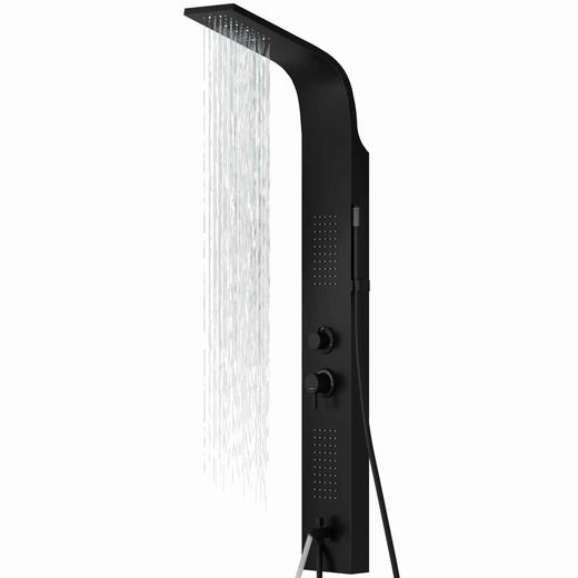 Corsan ALTO shower panel Mixer Black LED rain shower Spout