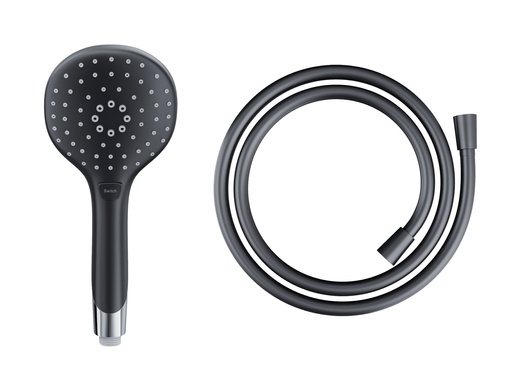 Corsan CMP002BL black hand shower with CMW250 PVC black shower hose