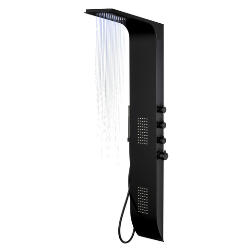 Corsan DUO Shower Panel Thermostat Black LED Rainshower