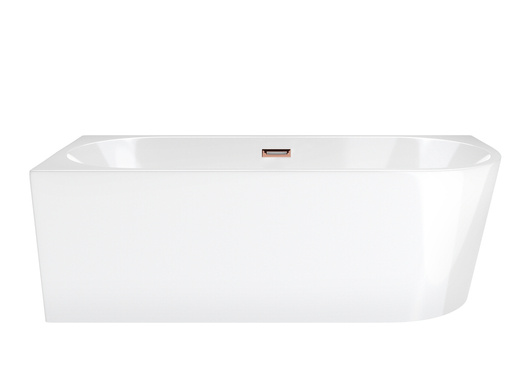 Corsan INTERO freestanding corner bathtub SLIM 150 x 75 Left-hand installation click-clack plug Copper / Rose Gold