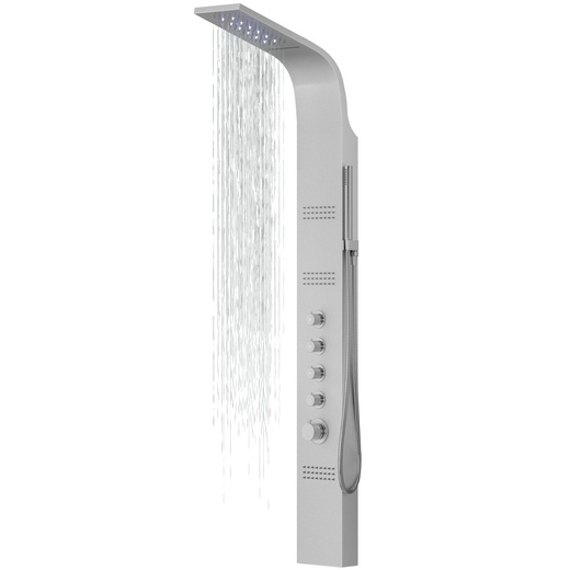 Corsan LED CASCADE shower panel Mixer Silver LED rain shower