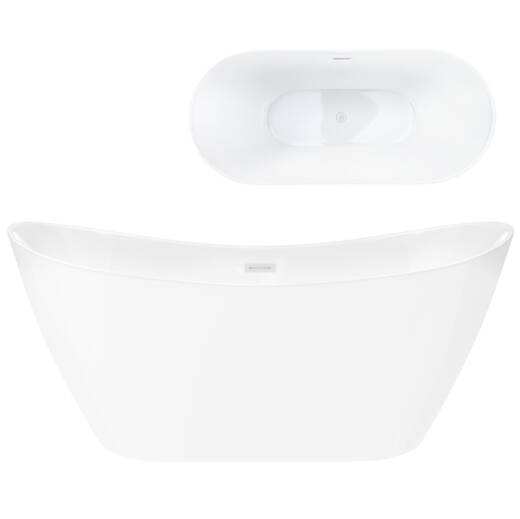 Corsan NAUTI freestanding bathtub 170 x 77 cm click-clack plug White