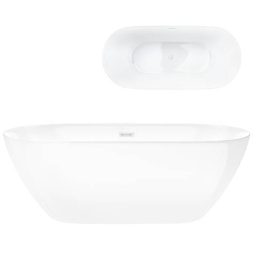 Corsan OLVENA freestanding bathtub 170 x 75 cm click-clack plug White