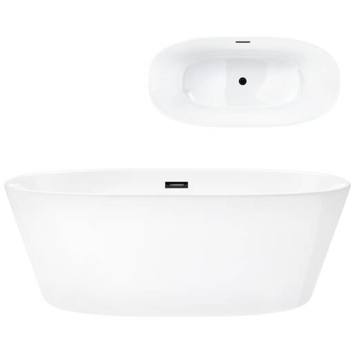 Corsan SALINA  freestanding bathtub 170 x 72 cm click-clack plug Black